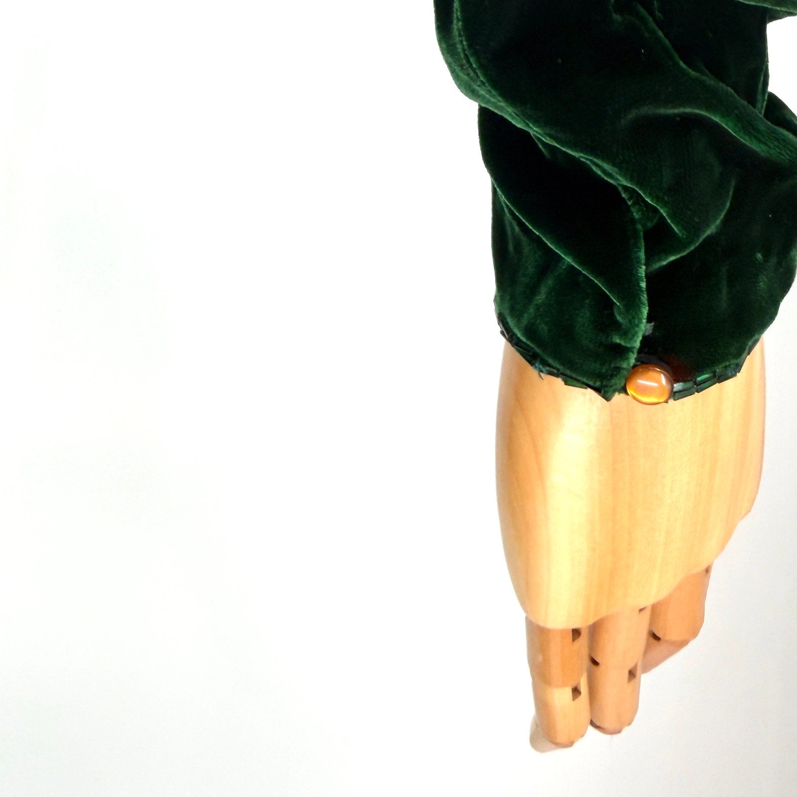 Vintage 80s Blanca Rubiera Original Green Velvet Sheer Mesh Formal Dress