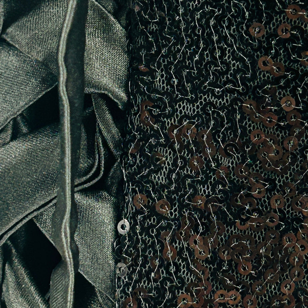 Y2K Black Sequin Sexy Satin Lace-Up Corset Back Evening Gown