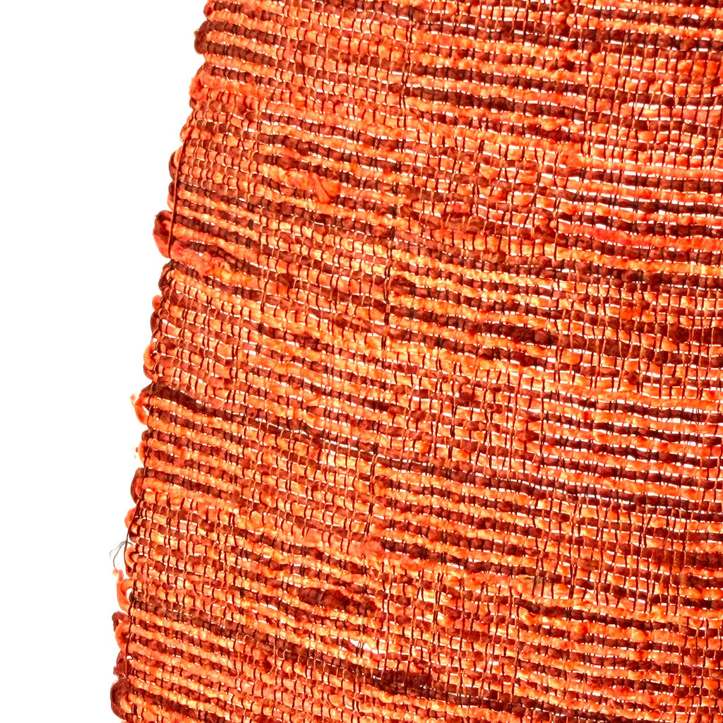 Vintage Y2K Woven Burnt Orange 100% Silk Fringed Scarf