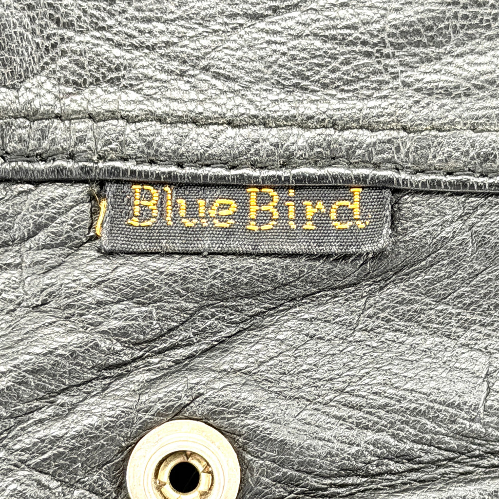 Vintage 80s Blue Bird Black Genuine Leather Motorcycle Pants