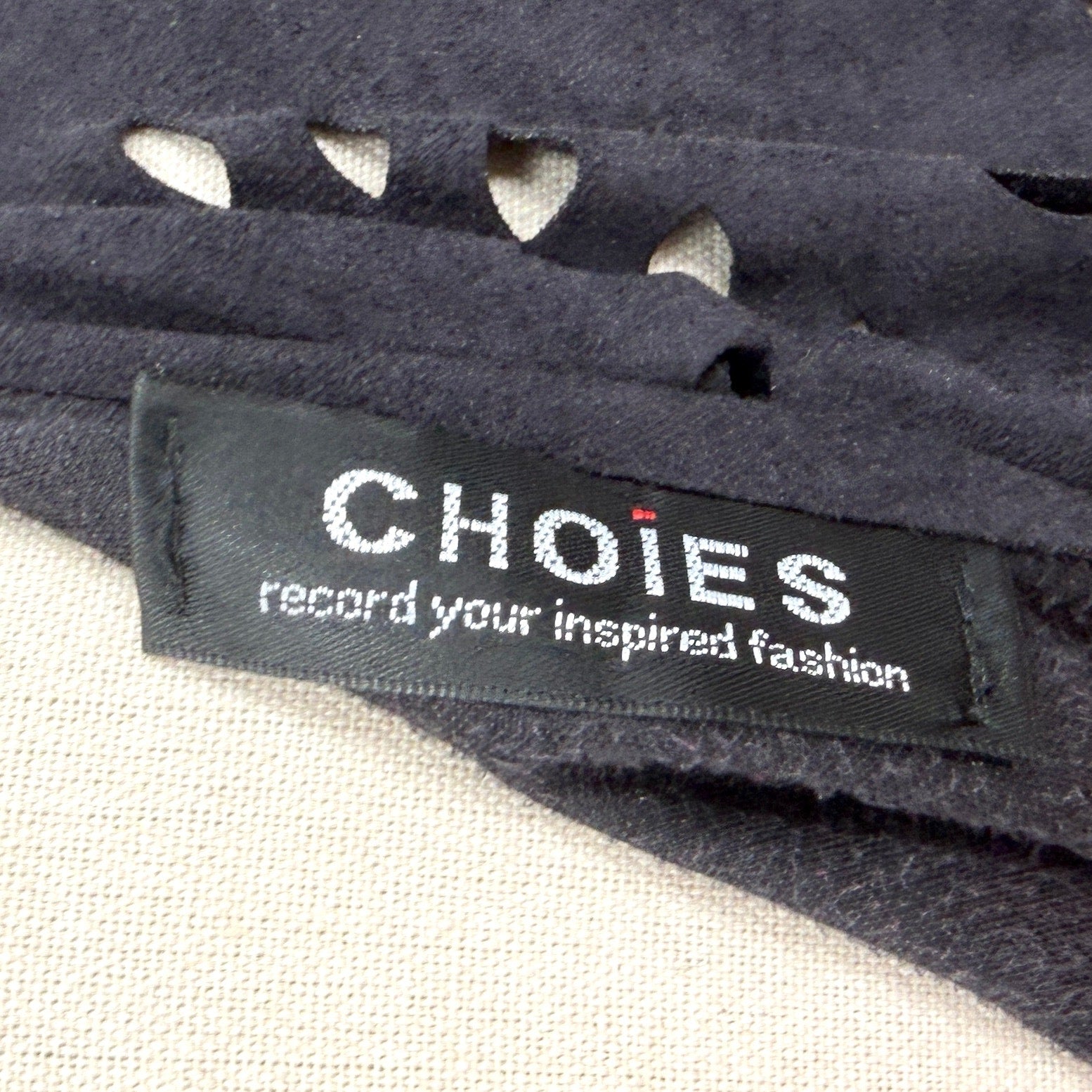 Choies Black Laser Cut Fringe Ruana Shawl