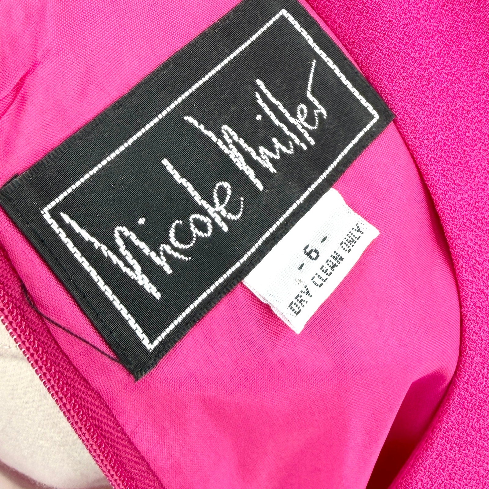 Vintage 90s Nicole Miller Hot Pink Draped Strappy Back Mini Dress