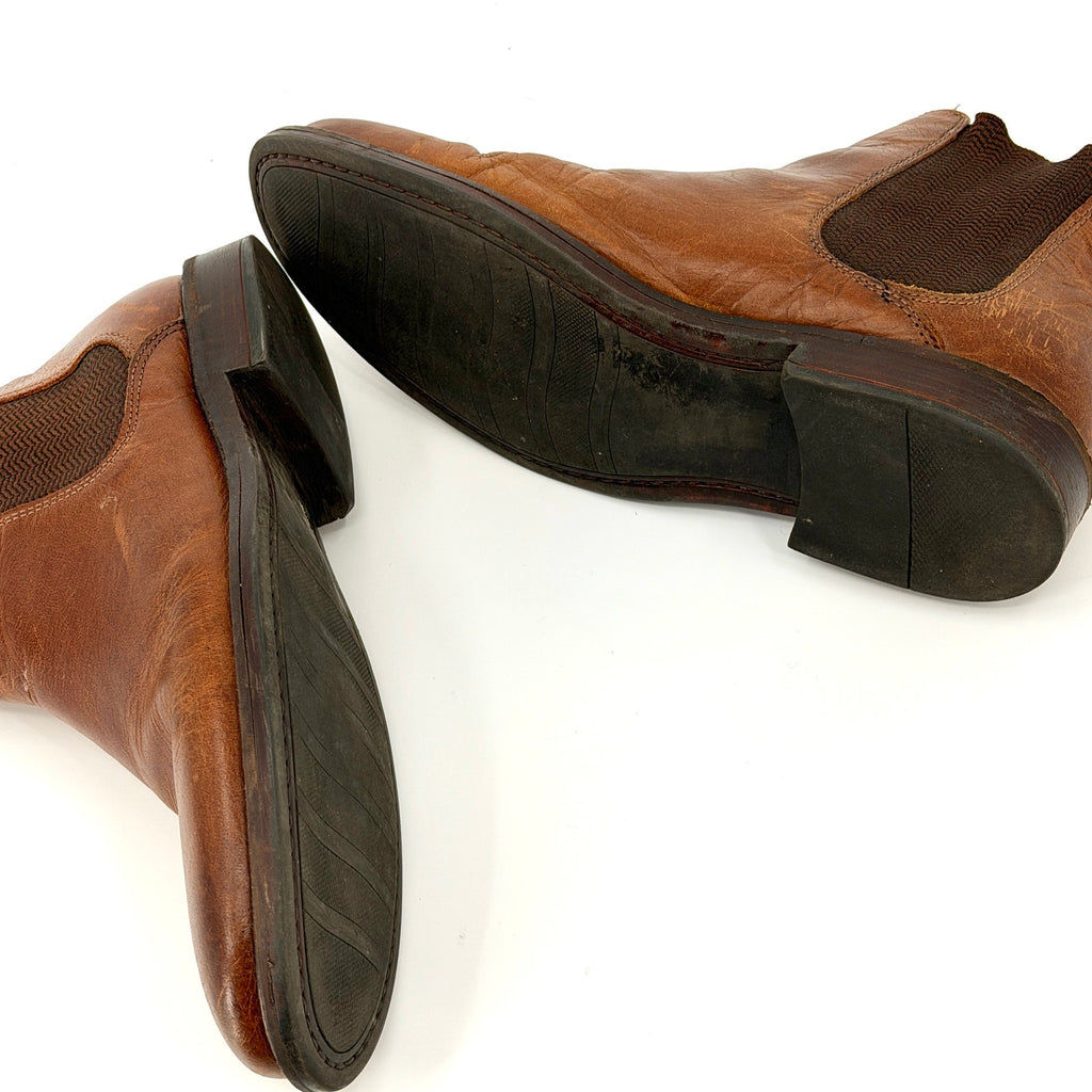 Crown Vintage Distressed Brown Genuine Leather Chelsea Boots