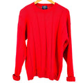 Vintage 90s Gap Red 100% Cotton Shaker Knit Blue Label Crewneck Sweater