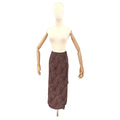 Vintage 90s Ann Taylor Maroon Tan Floral Rayon Boho Wrap Maxi Skirt