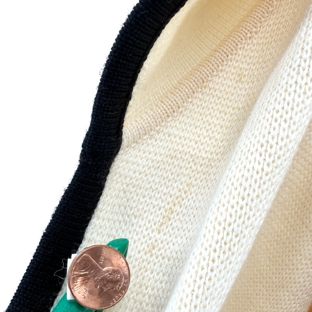 Vintage 90s Cream 100% Merino Wool Preppy Shawl Collar Cardigan
