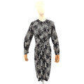 Lihli at Saks Fifth Avenue Black and White Polka Dot 100% Silk Dress