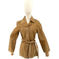Vintage Y2K Dollhouse Tan Genuine Suede Belted Safari Jacket