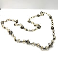 Vintage 90s Clear Glass Wire Wrapped Cage Station Flapper Long Necklace