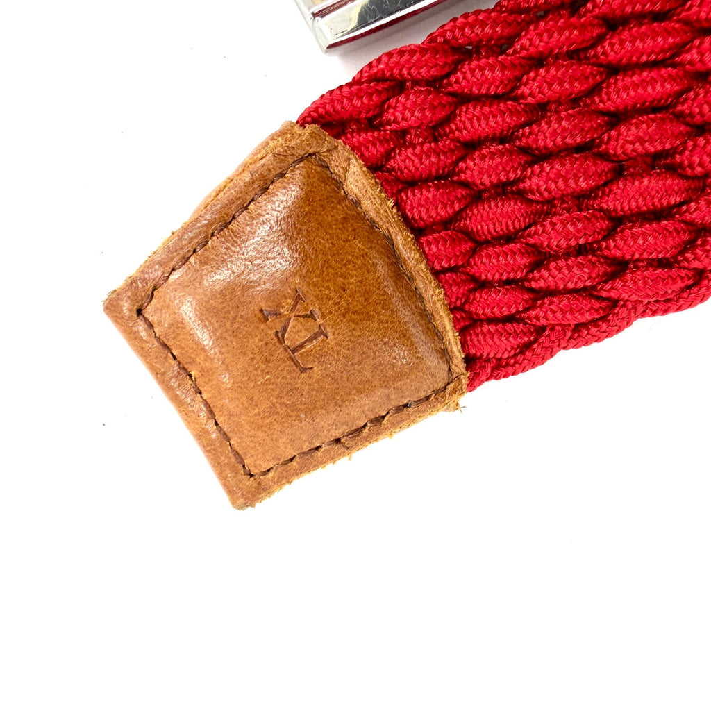 Peter Millar Red Braided Cord Preppy Belt