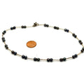 Vintage 90s Silver Peacock Freshwater Pearl Liquid Silver Necklace