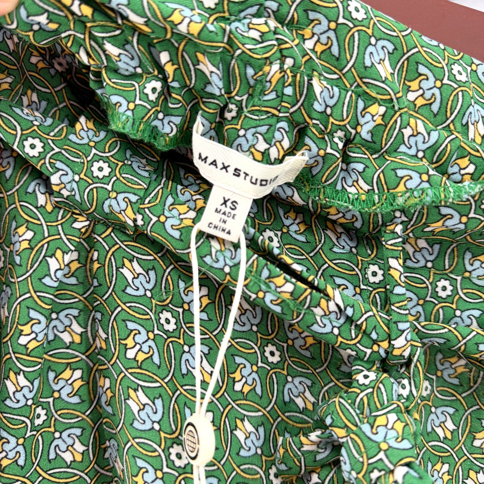 Max Studio Green Floral Paperbag Waist Tie-Front Shorts