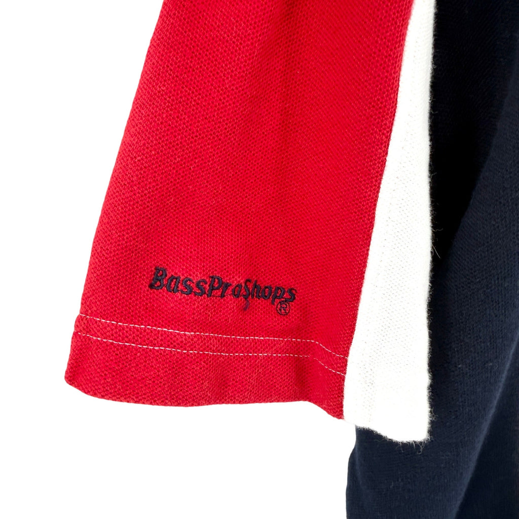 RedHead by Bass Pro Shops Red White Navy Colorblock 100% Cotton Polo