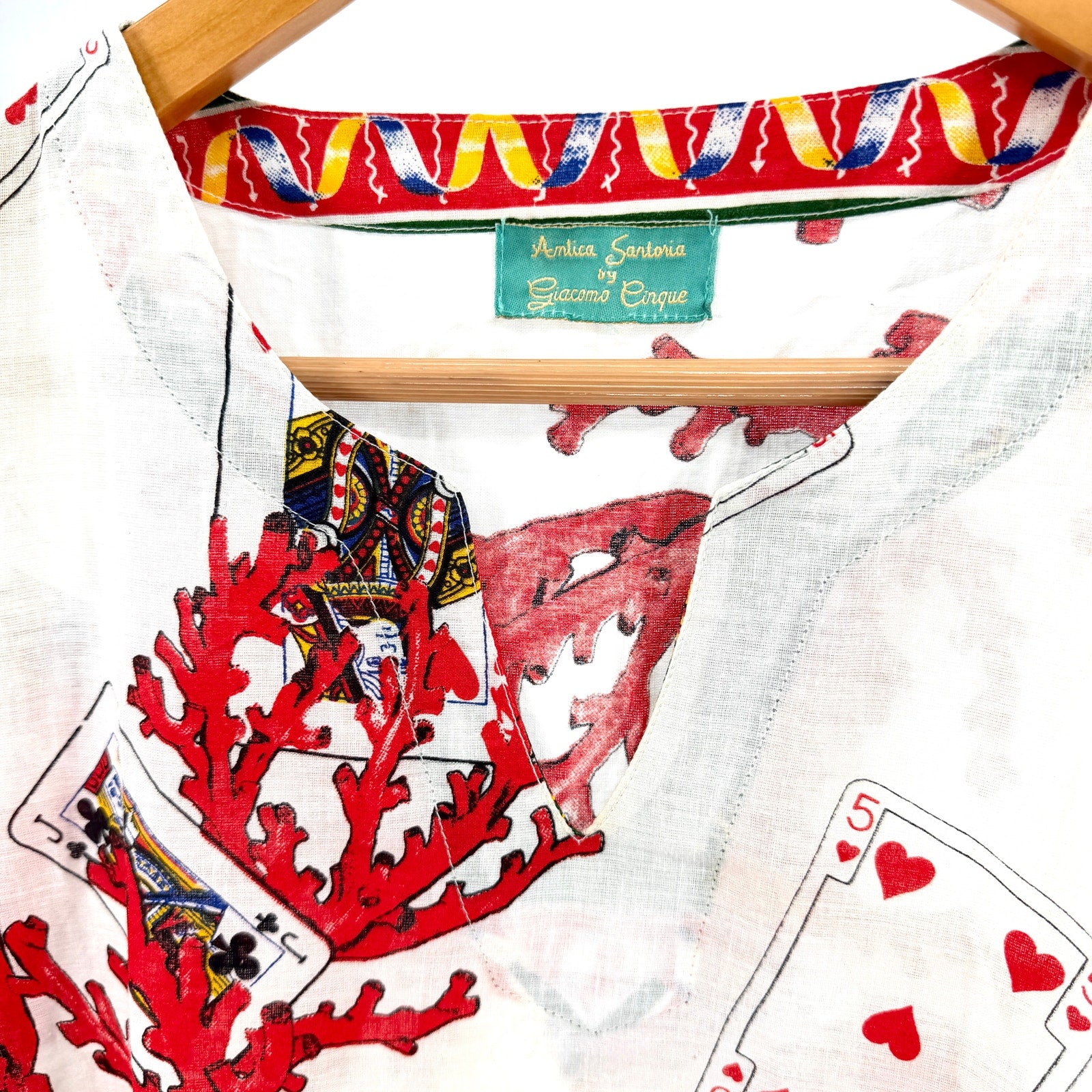 Antica Sartoria by Giacomo Cinque Coral Playing Cards Cotton Tunic