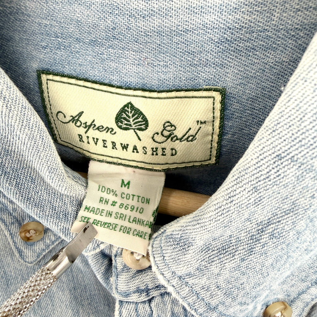 Vintage 90s Dilbert Office Depot Embroidered Oversized Denim Button-Up Shirt