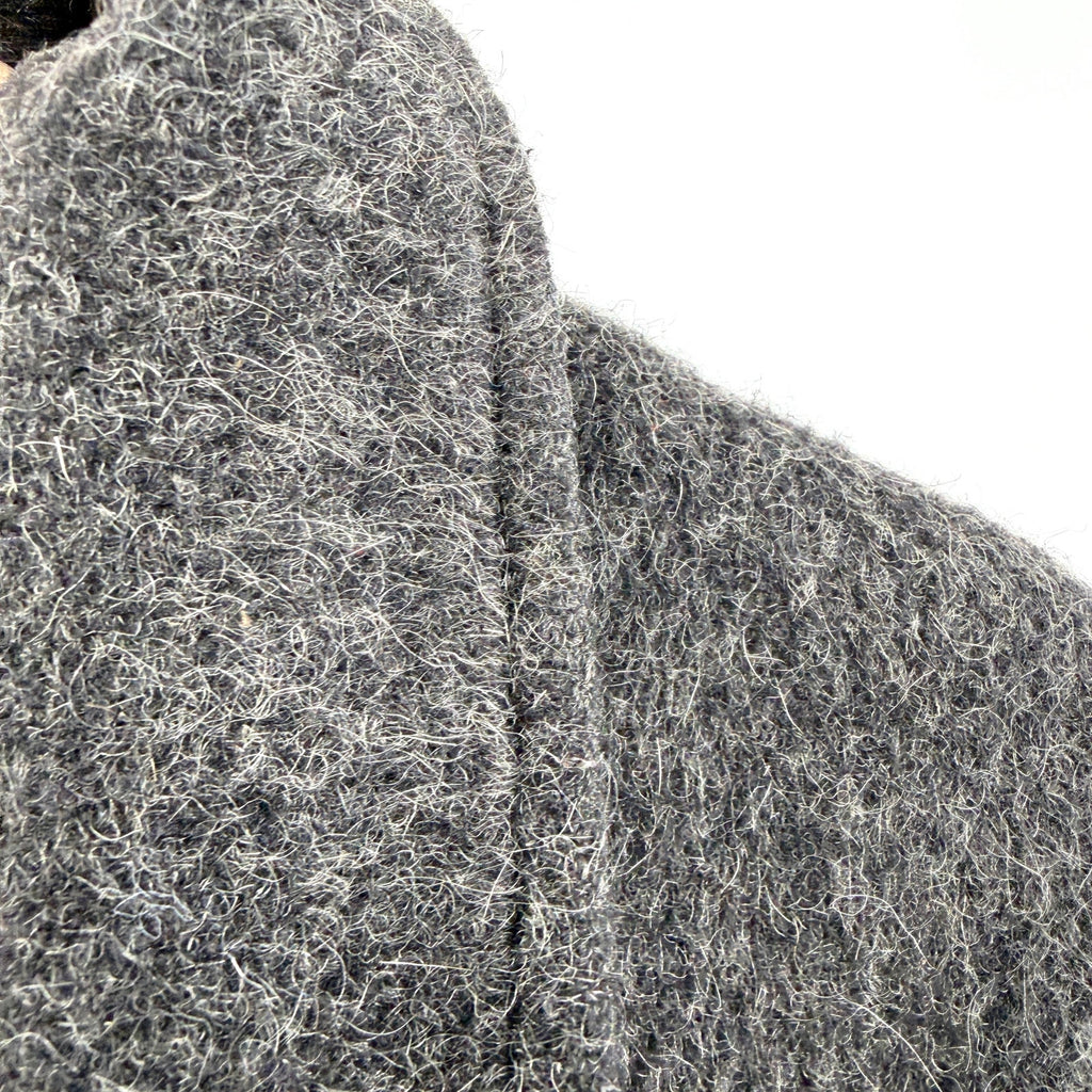 Vintage 80s Le Chateau Charcoal Gray Double Breasted Shoulder Pads Long Overcoat