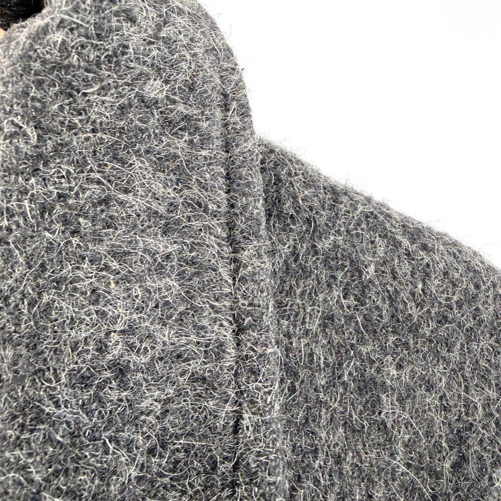 Vintage 80s Le Chateau Charcoal Gray Double Breasted Shoulder Pads Long Overcoat