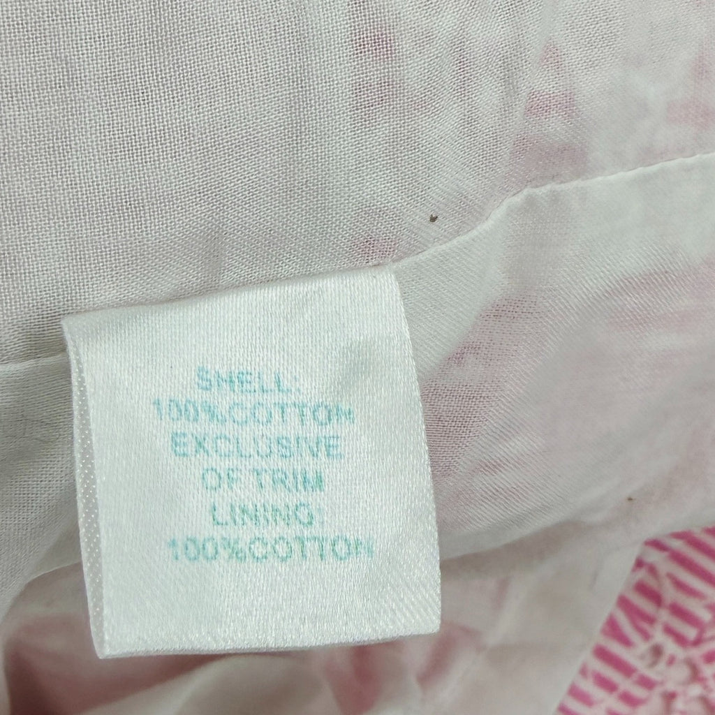 Lilly Pulitzer Pink Striped Cotton Eyelet Preppy Garden Party Empire Dress