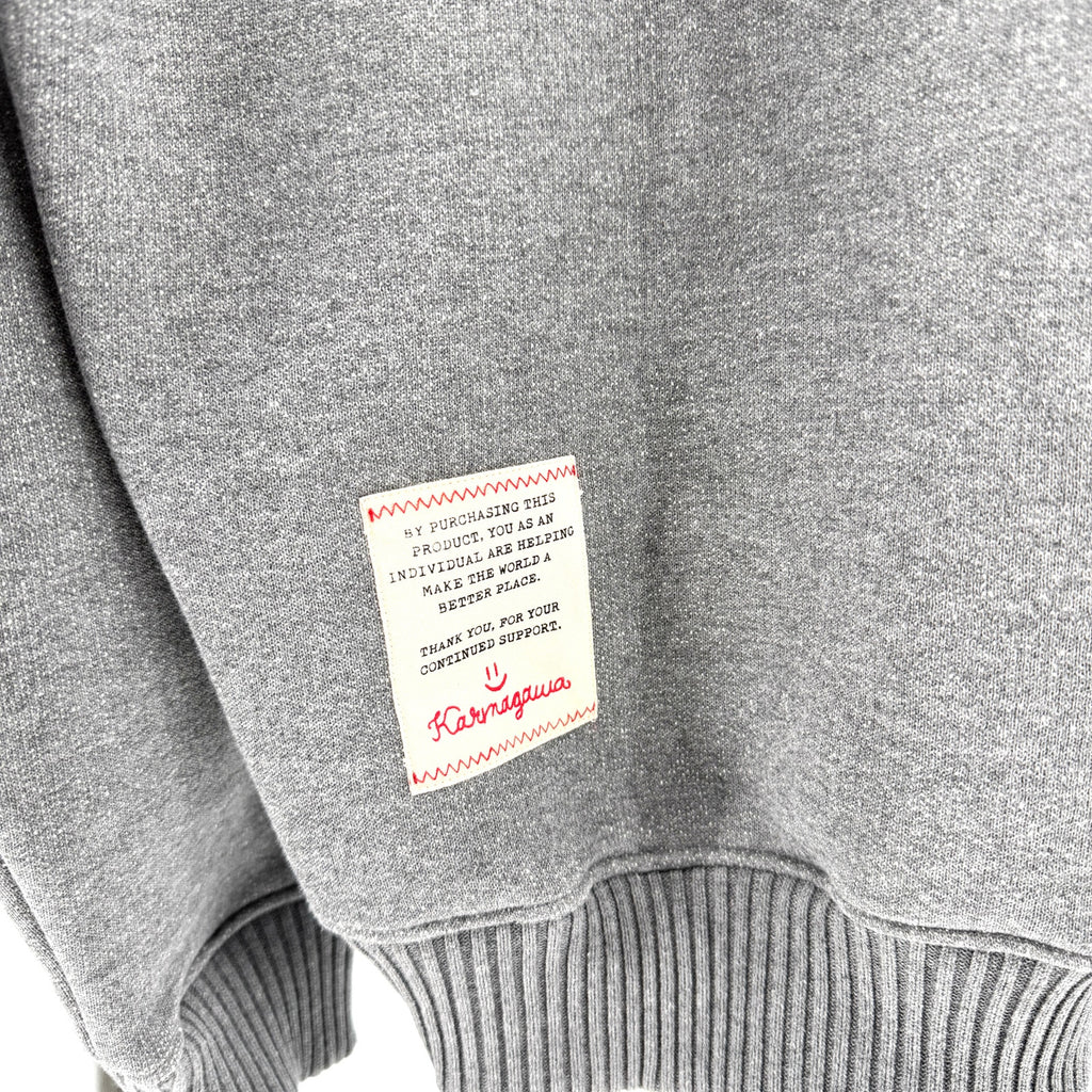 NWT Karmagawa Grey Half Zip Snap Button Mock Neck Sweatshirt