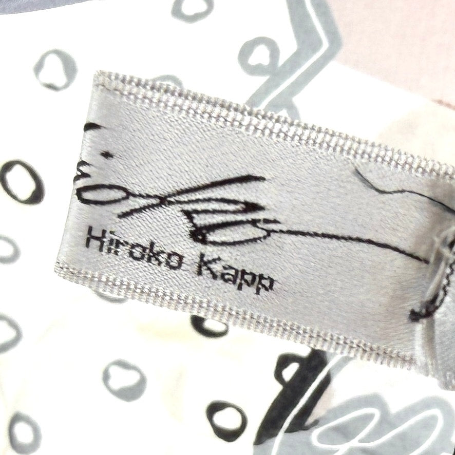 Vintage 90s Hiroko Kapp Black & Beige Abstract Geometric 100% Silk Scarf