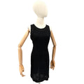 Vintage 90s Laurence Kazar Black 100% Silk Fully Beaded Cocktail Mini Dress