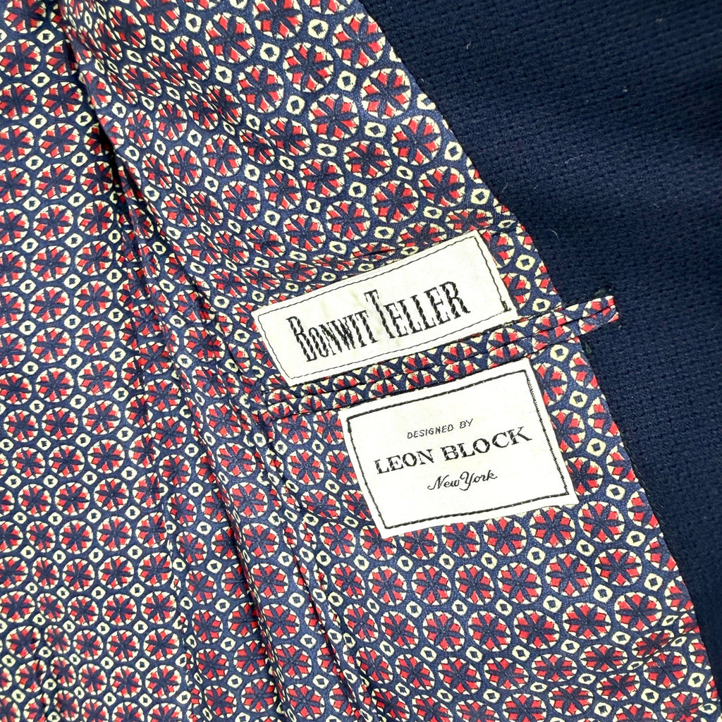 Vintage 70s Leon Block Navy Wool Bahamas Race Week Patch Blazer Jacket
