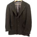 Vintage Y2K Bachrach Brown Blue Plaid Cashmere Blend Blazer