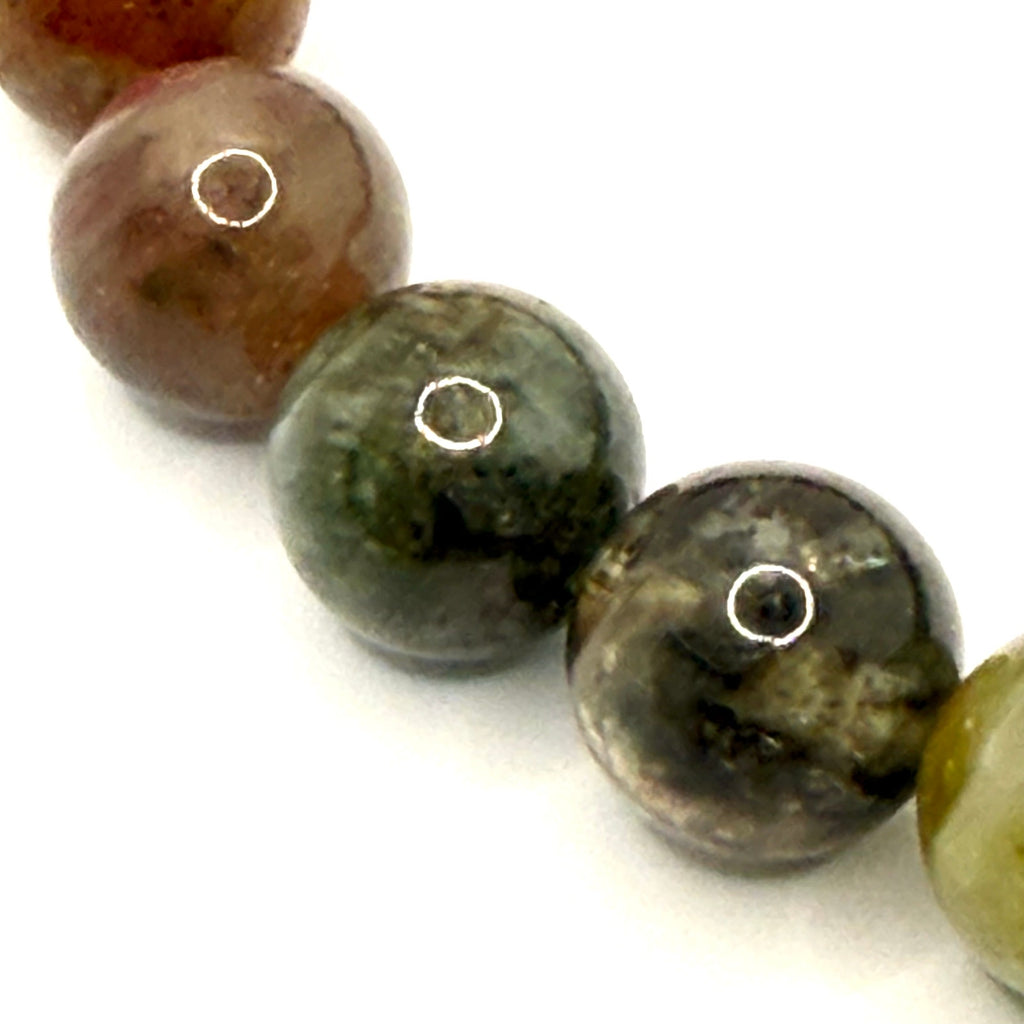 Multi Color Polished Tourmaline Gemstone Stretch Beaded Bracelet