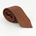 Vintage 90s Pierre Cardin Rust Blue 100% Silk Geometric Dash Pattern Tie