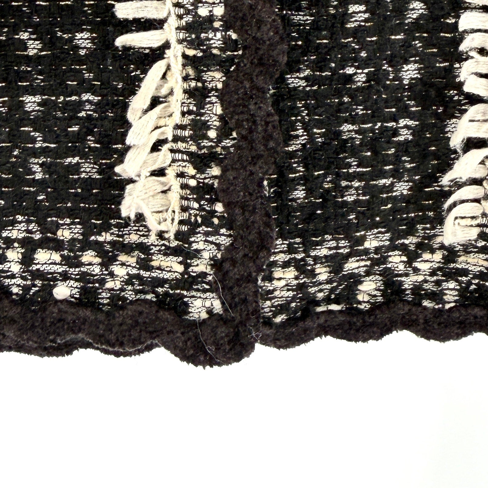 Sara Campbell Black White Plaid Tweed Wrap Gold Thread Mini Skirt