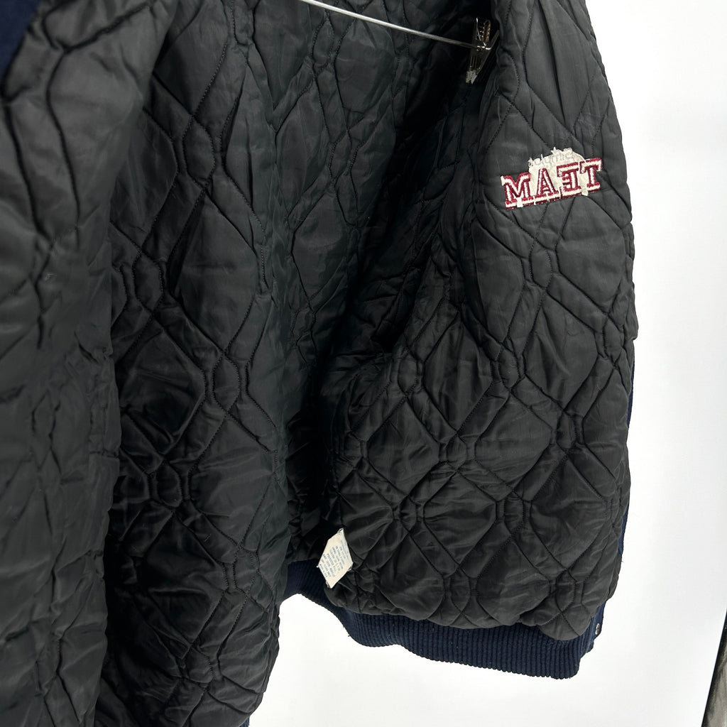 Vintage 90s Sportsmaster Navy Gray Varsity Jacket w/ Dallas Cowboys Patch