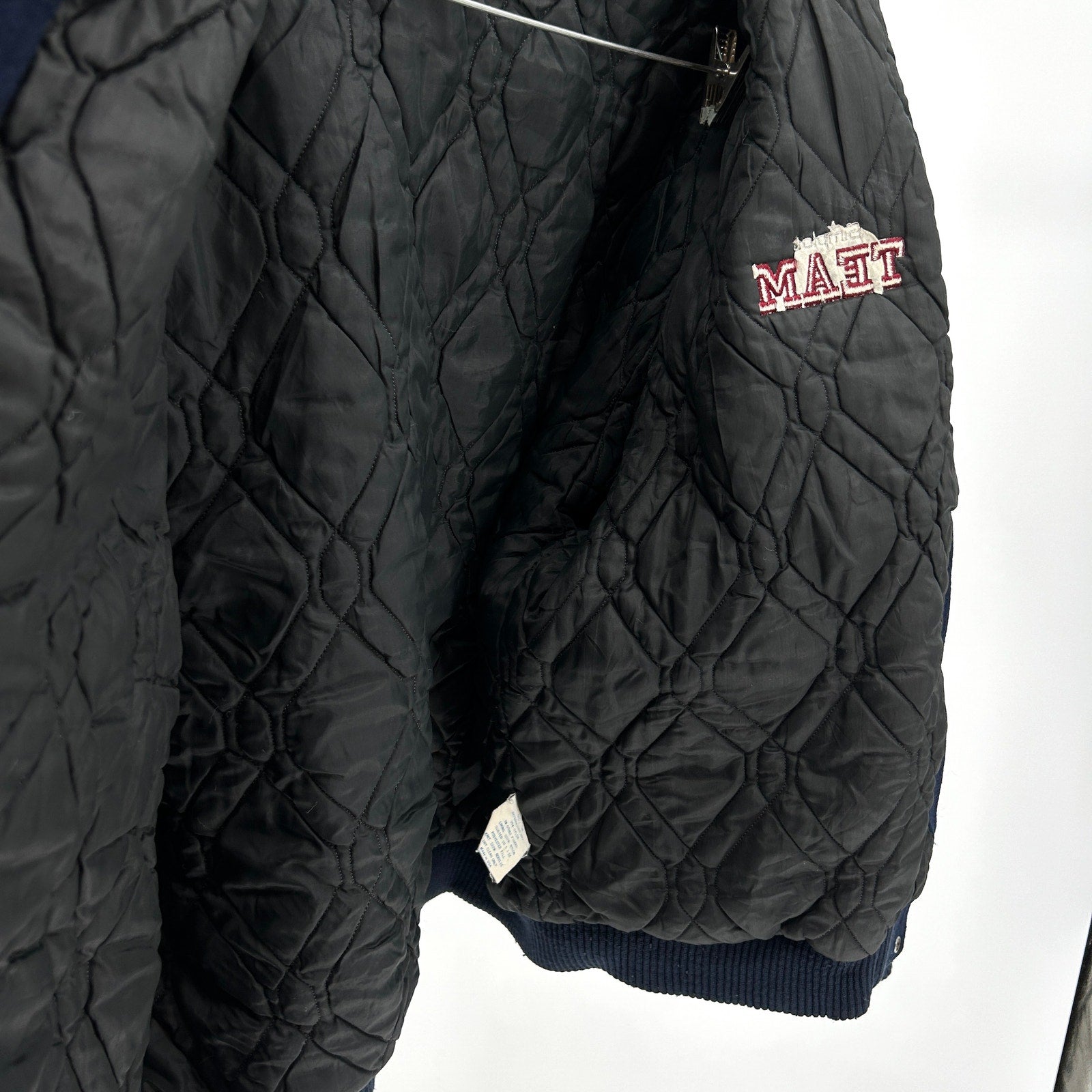 Vintage 90s Sportsmaster Navy Gray Varsity Jacket w/ Dallas Cowboys Patch