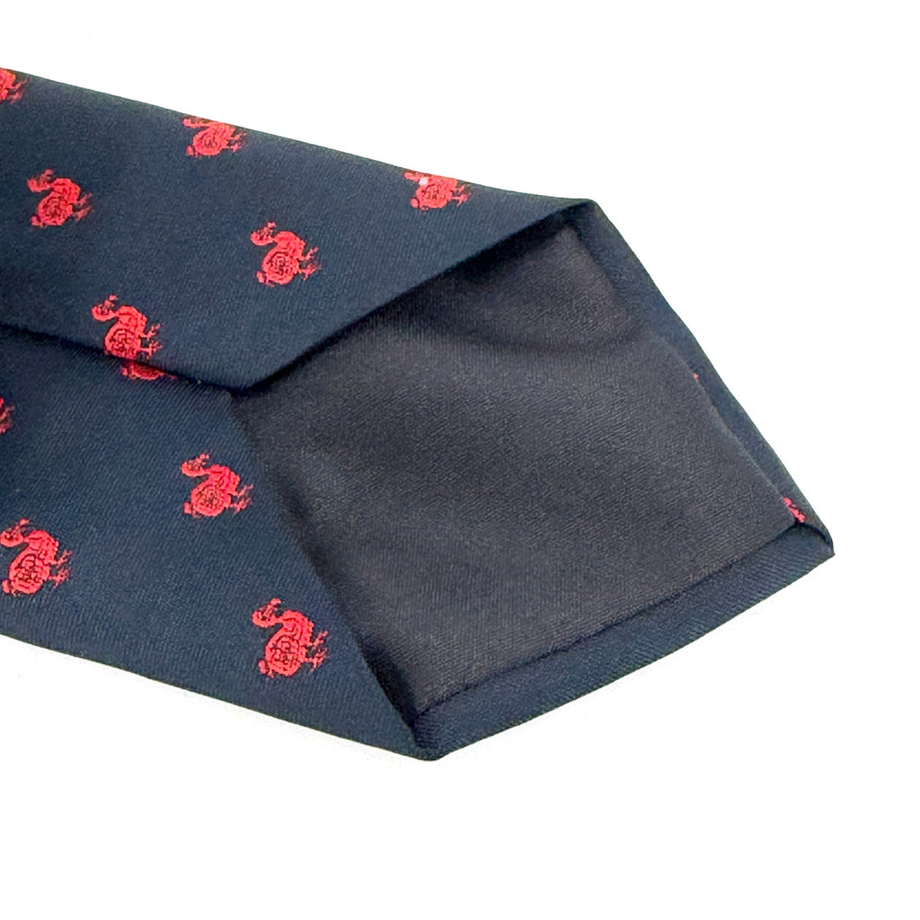 Vintage 80s Jersey Wildlife Preservation Trust Navy Red Dodo Bird Novelty Tie