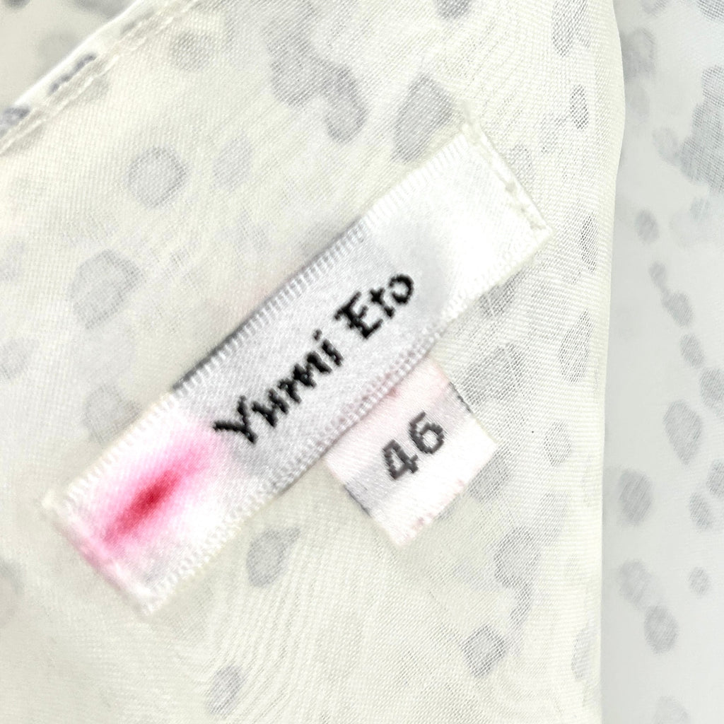 Vintage 90s Yumi Eto Cream Sheer Dot Print Pencil Skirt
