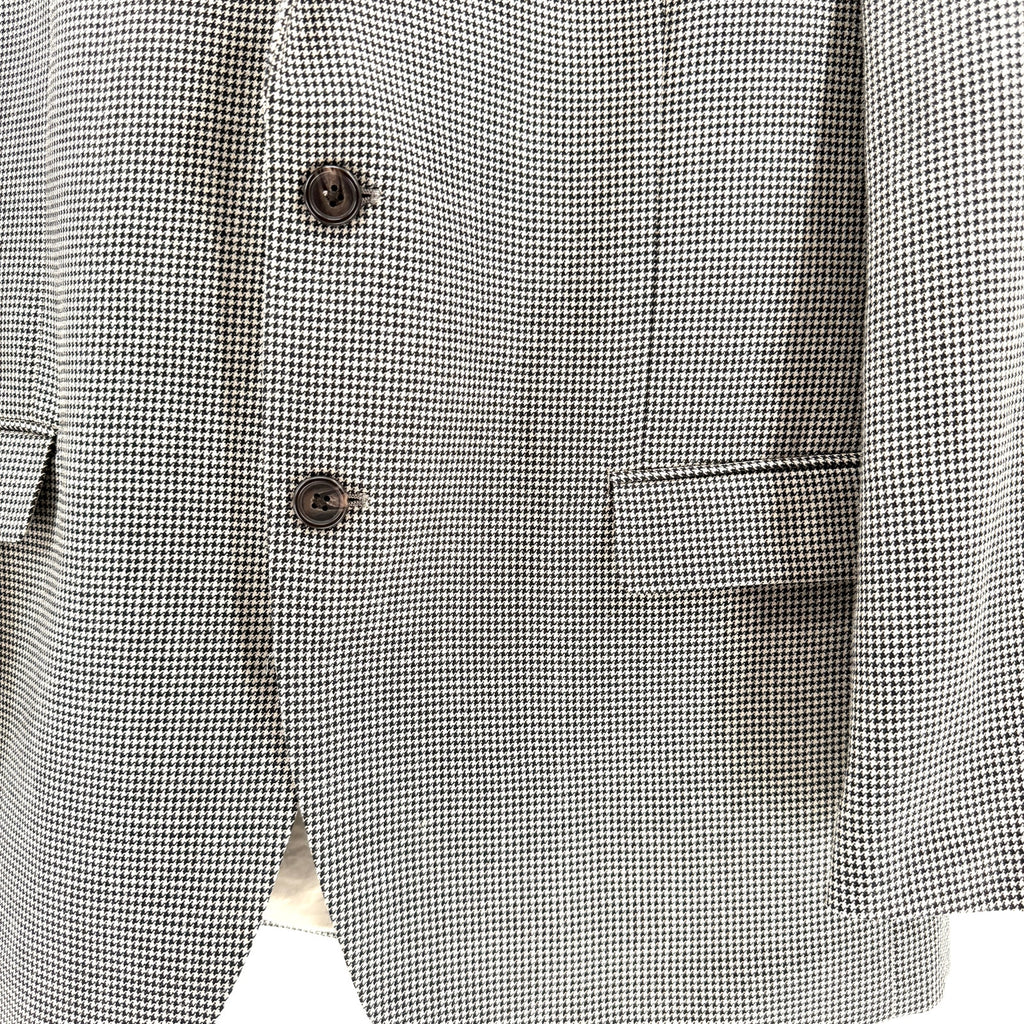 Lauren Ralph Lauren Black Tan Houndstooth Silk Wool Menswear Blazer