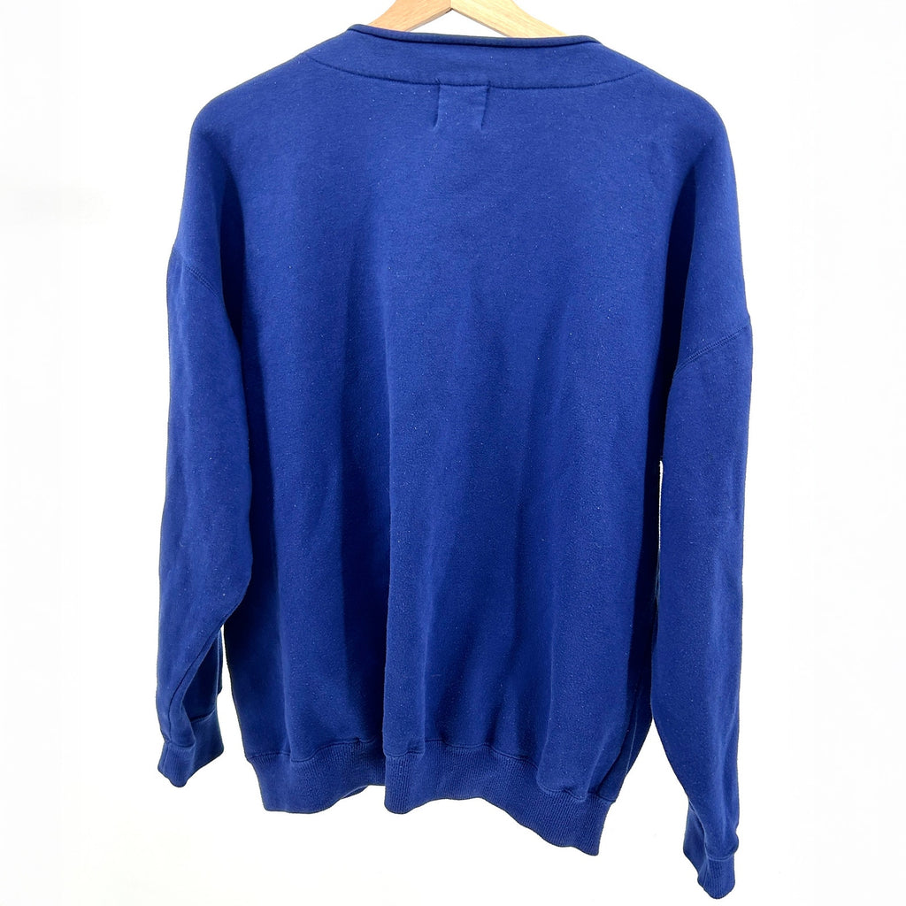 Vintage 90s Gap Royal Blue Fleece V-Neck Button Oversized Cardigan