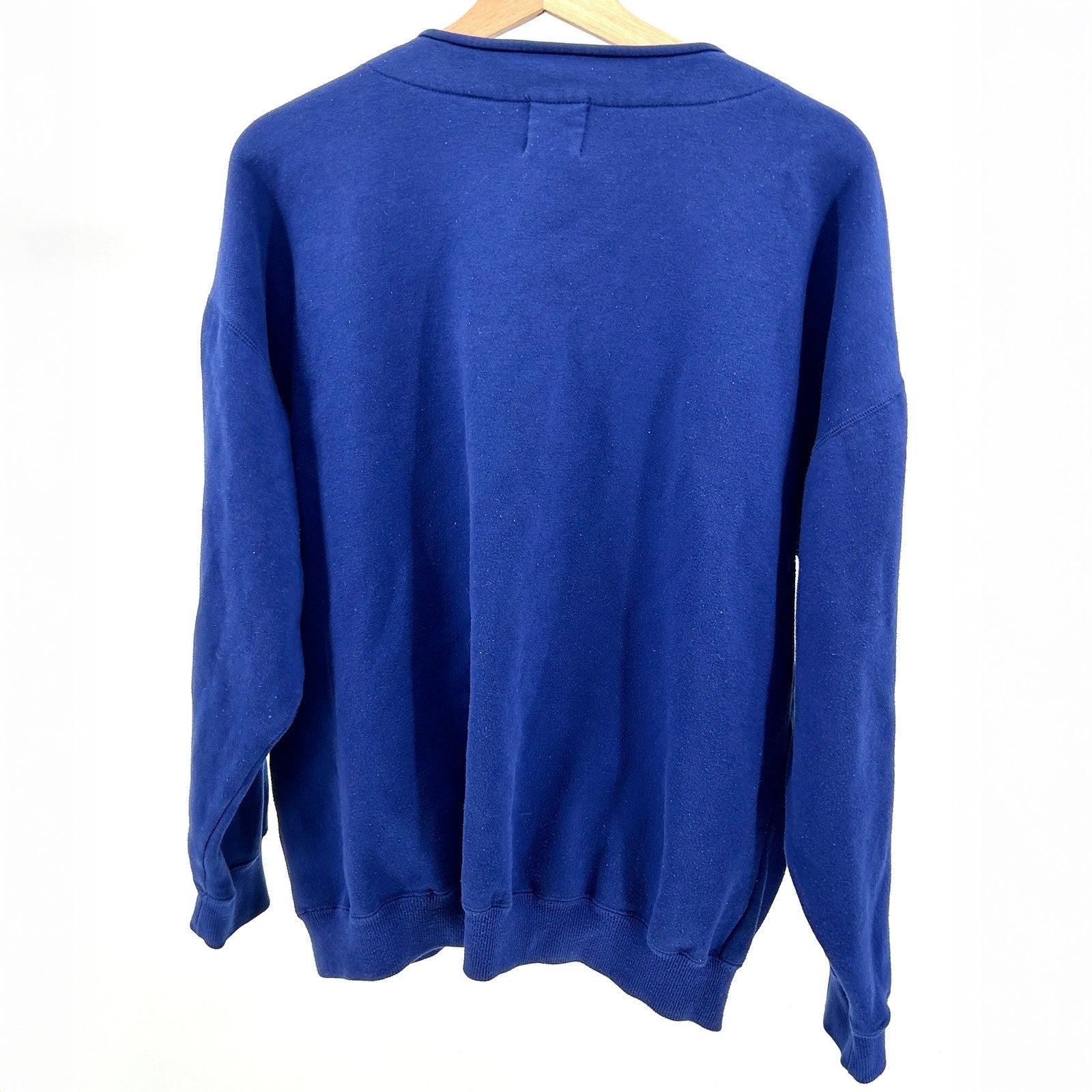 Vintage 90s Gap Royal Blue Fleece V-Neck Button Oversized Cardigan