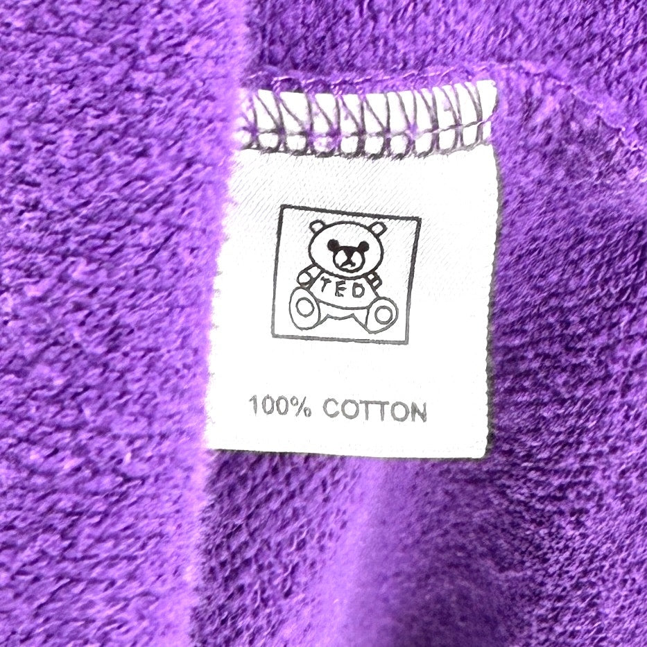 Teddy Fresh Purple Colorblock 100% Cotton Streetwear Patchwork HoodieStreet style swagger