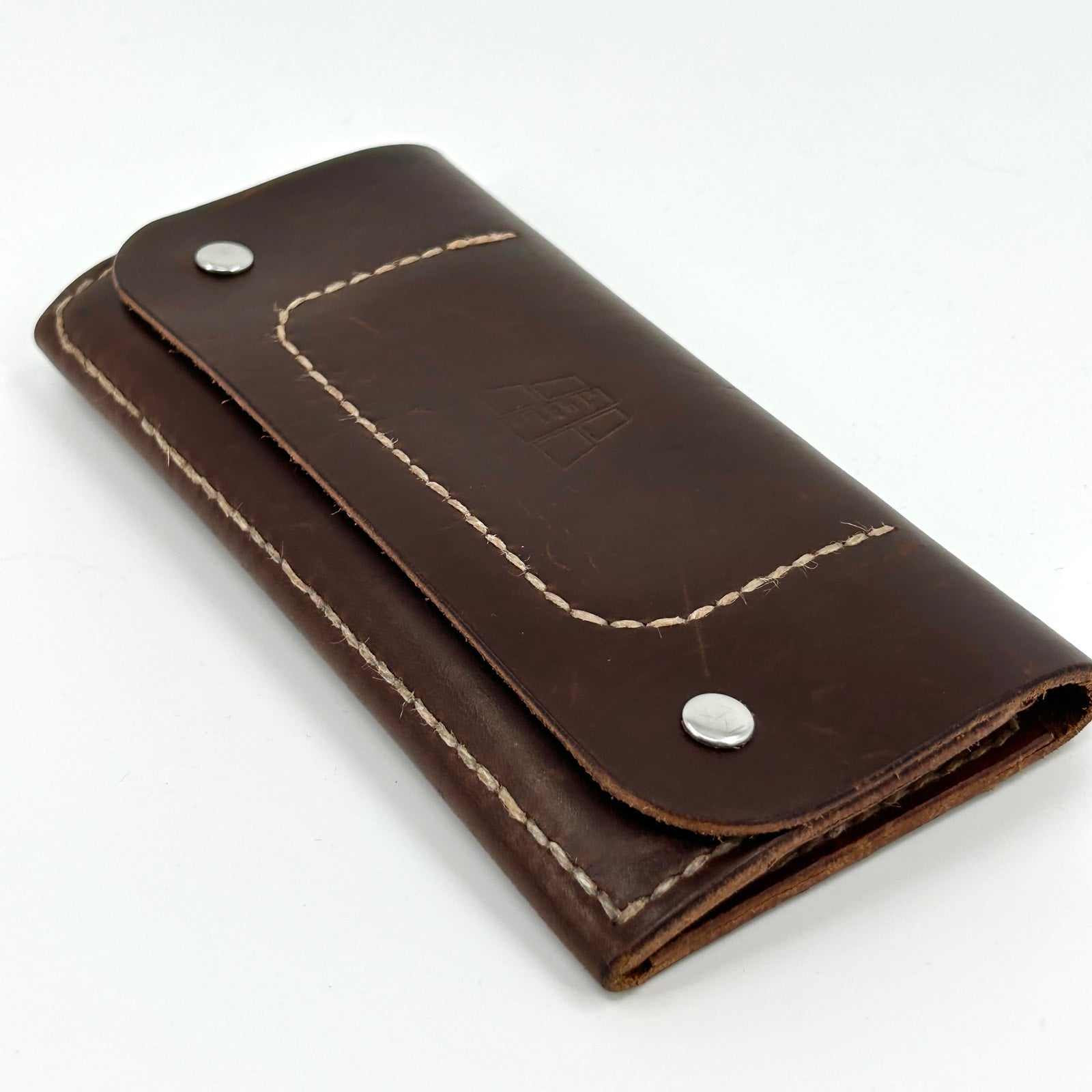 Brown Genuine Leather Heavyweight Snap Closure Wallet