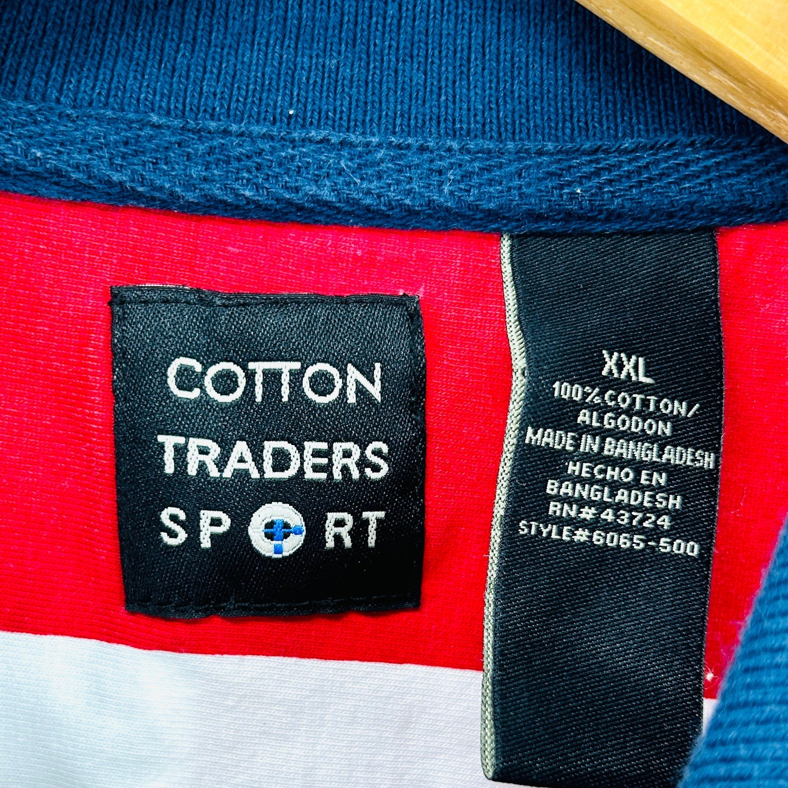 Vintage 90s Cotton Traders Sport USA American Flag 100% Cotton Polo Shirt