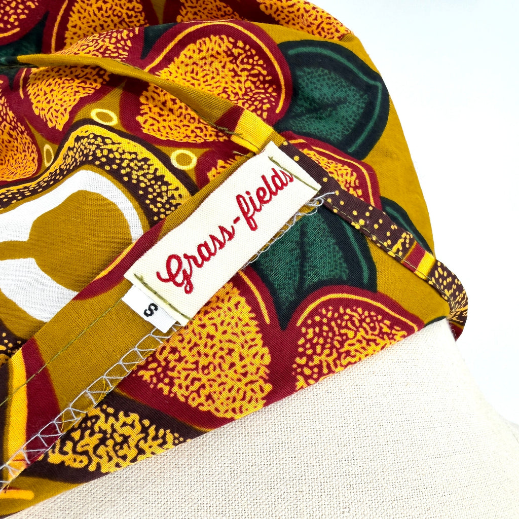 Grass-fields Olive Green Ocher 100% Cotton African Print Bell Sleeve Mini Dress