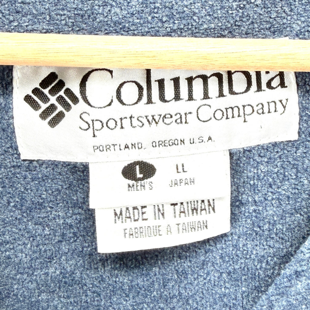 Vintage 90s Columbia Navy Blue Fleece Lined Zip Up Bomber Jacket