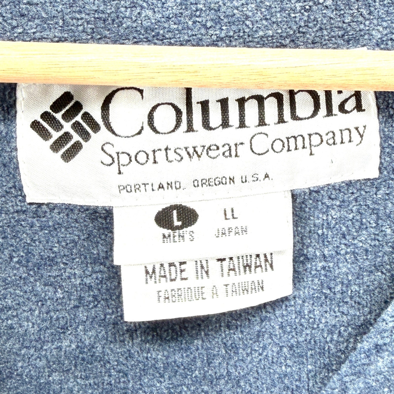 Vintage 90s Columbia Navy Blue Fleece Lined Zip Up Bomber Jacket