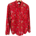 Vintage 90s Liz Claiborne Collection Red Floral 100% Silk Blouse