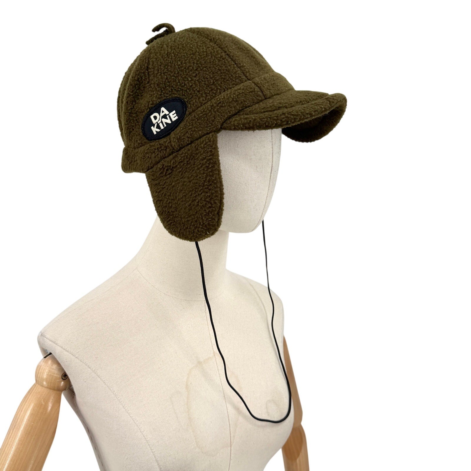 Vintage 90s Da Kine Hawaii Army Green Fleece Earflap Trapper Hat