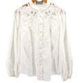Garota White Floral Eyelet Embroidery Button Up Cotton Blouse