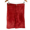 Vintage 90s Gap Brick Red Genuine Suede Western A-Line Skirt