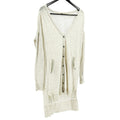 Free People Oatmeal Cream Boho Lace Back Longline Oversized Cardigan