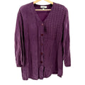 Vintage 90s A.P. Collection Eggplant Mixed Texture Oversized Blouse