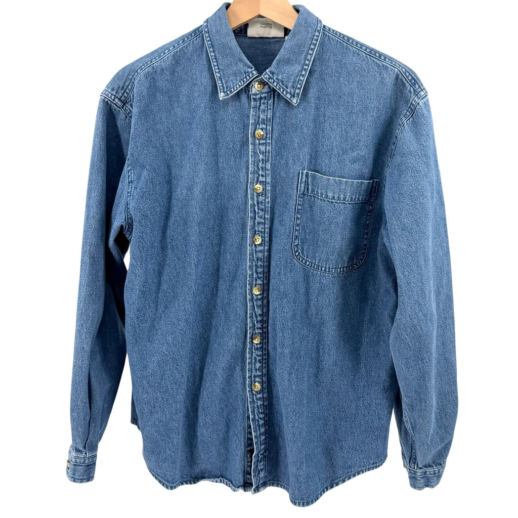 Vintage 90s Northern Reflections Blue 100% Cotton Denim Button Down Shirt